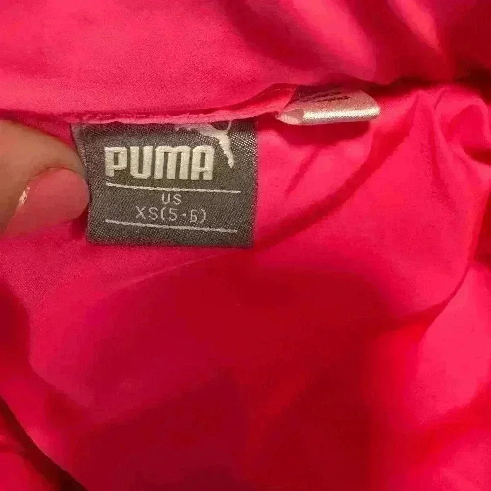 Puma Kids Puffer Vest Bright Pink XS 5 6 Zip Up Lightweight Padded Jacket